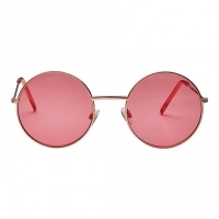 Round Pink Nickel Silver  Full Rim Medium Vision Express 41290 Sunglasses