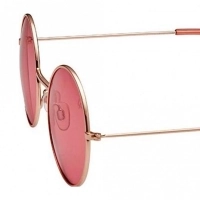 Round Pink Nickel Silver  Full Rim Medium Vision Express 41290 Sunglasses