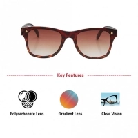 Rectangle Brown Gradient Polycarbonate Full Rim Medium Vision Express 21671 Sunglasses