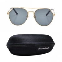 Aviator Grey Nickel Silver  Full Rim Small Vision Express 12051 Sunglasses