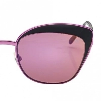 Cat eye Purple Mirror Stainless steel Full Rim Medium Vision Express 41291 Sunglasses