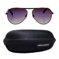 Aviator Grey Solid Stainless steel Full Rim Medium Vision Express 12053 Sunglasses