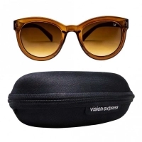 Round Brown Gradient Polycarbonate Full Rim Medium Vision Express 41296 Sunglasses
