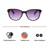 Round Grey Gradient Polycarbonate Full Rim Medium Vision Express 41303 Sunglasses
