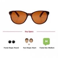 Round Polarised Lens Brown Solid Full Rim Medium Vision Express 41303P Sunglasses