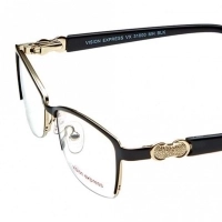 Half Rim Metal Almond Black Medium Vision Express 31800 Eyeglasses