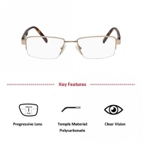Half Rim Metal Rectangle Gold Medium Vision Express 12037 Eyeglasses