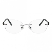 Rimless Metal Rectangle Black Medium Vision Express 29445 Eyeglasses