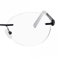 Rimless Metal Rectangle Blue Medium Vision Express 29445 Eyeglasses