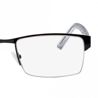 Rimless Metal Wrap Black Medium Vision Express 29446 Eyeglasses
