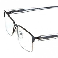 Rimless Metal Wrap Black Medium Vision Express 29446 Eyeglasses