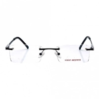 Rimless Metal Rectangle Black Medium Vision Express 29447 Eyeglasses