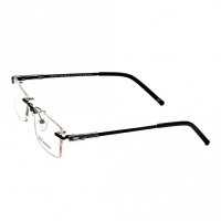 Rimless Metal Rectangle Black Medium Vision Express 29447 Eyeglasses