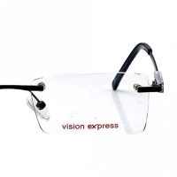Rimless Metal Rectangle Black Medium Vision Express 29447 Eyeglasses