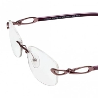 Rimless Metal Oval Pink Medium Vision Express 31801 Eyeglasses