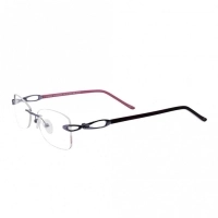 Rimless Metal Oval Purple Medium Vision Express 31802 Eyeglasses