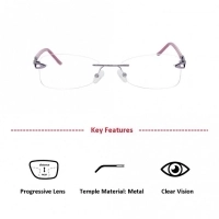 Rimless Metal Oval Purple Medium Vision Express 31802 Eyeglasses