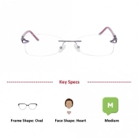 Rimless Metal Oval Purple Medium Vision Express 31802 Eyeglasses