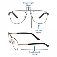 Full Rim Metal Aviator Silver Medium Vision Express 12038 Eyeglasses