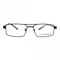 Full Rim Metal Rectangle Black Medium Vision Express 29450 Eyeglasses
