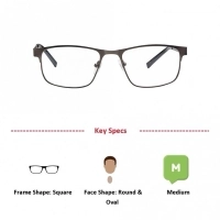 Full Rim Metal Square Gun Metal Medium Vision Express 29451 Eyeglasses