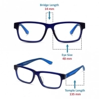 Full Rim Acetate Rectangle Blue Medium Activ ACFT01 Eyeglasses