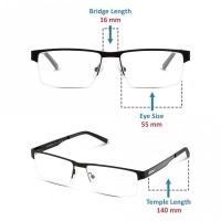 Half Rim Stainless Steel Rectangle Black Large Julius JUDM20 Eyeglasses