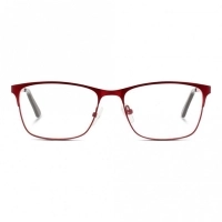 Full Rim Metal Rectangle Red Small Be Bright BBFF08 Eyeglasses