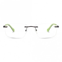 Rimless Monel Rectangle Grey Medium Activ ACHM09 Eyeglasses