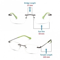 Rimless Monel Rectangle Grey Medium Activ ACHM09 Eyeglasses