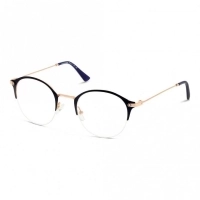 Half Rim Stainless Steel Round Blue Medium In Style ISHF22 Eyeglasses