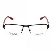 Half Rim Metal Rectangle Black Small In Style ISHM39  Eyeglasses
