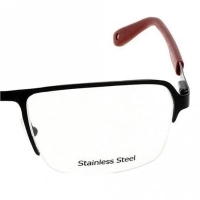 Half Rim Metal Rectangle Black Small In Style ISHM39  Eyeglasses
