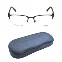 Half Rim Metal Rectangle Grey Small Miki Ninn MNHM18 Eyeglasses