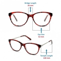 Full Rim Acetate Almond Red Medium 5th Avenue FAHF12 Eyeglasses