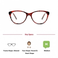 Full Rim Acetate Almond Red Medium 5th Avenue FAHF12 Eyeglasses