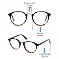 Full Rim Acetate Round Black Medium In Style ISHM16 Eyeglasses