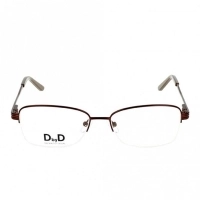 Half Rim Monel Rectangle Brown Medium DbyD DBHF06 Eyeglasses