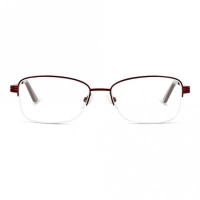 Half Rim Monel Rectangle Red Medium DbyD DBHF06 Eyeglasses