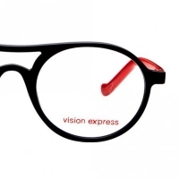 Full Rim Acetate Round Black Medium Vision Express 12040 Eyeglasses