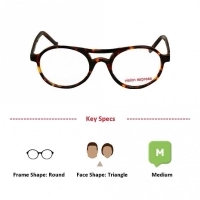 Full Rim Acetate Round Brown Medium Vision Express 12040 Eyeglasses