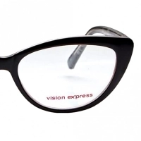 Full Rim Polycarbonate Cat Eye Black Medium Vision Express 49078 Eyeglasses