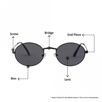 Half Rim Metal Oval Gun Metal Medium Vision Express 29471 Eyeglasses