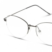 Half Rim Titanium Round Black Medium Light Fly LFJF10 Eyeglasses