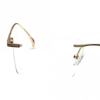 Rimless Metal Rectangle Gold Medium Vision Express 12043 Eyeglasses