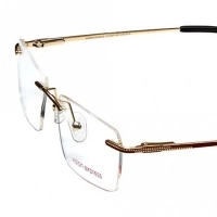 Rimless Metal Rectangle Brown Medium Vision Express 29476 Eyeglasses