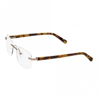 Rimless Metal Rectangle Gold Medium Vision Express 29477 Eyeglasses