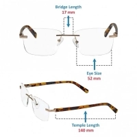 Rimless Metal Rectangle Gold Medium Vision Express 29477 Eyeglasses