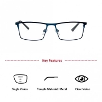 Rimless Metal Rectangle Gun Metal Medium Vision Express 12048 Eyeglasses