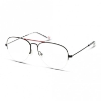 Half Rim Stainless Steel Aviator Black Medium In Style ISJM04 Eyeglasses